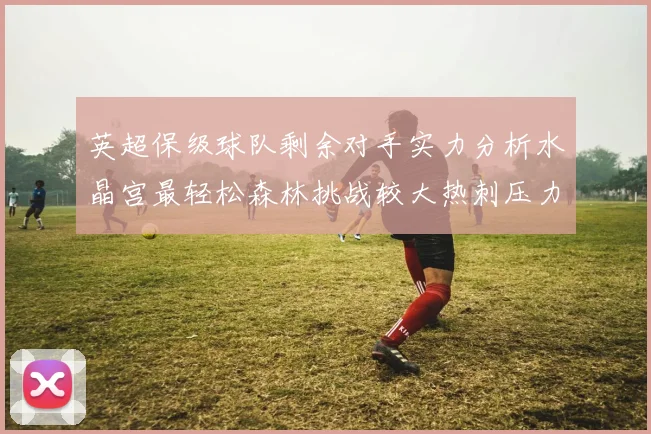 英超保级球队剩余对手实力分析水晶宫最轻松森林挑战较大热刺压力中等